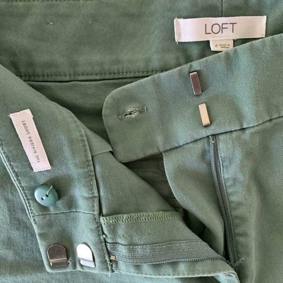 LOFT "Riviera" Gray-Green Shorts - EUC - Picture 4 of 5